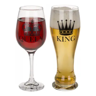Öl- & Vinglas King & Queen - 2-pack