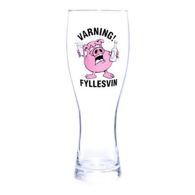 Ölglas Varning Fyllesvin - 1-pack