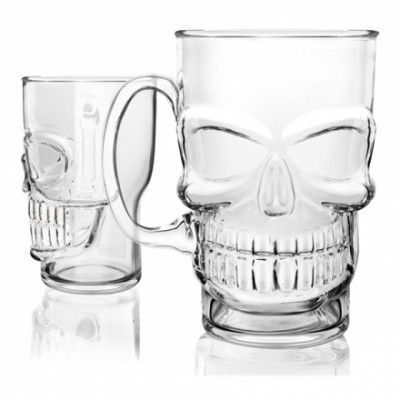 Dödskalle Ölglas