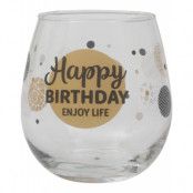 Grattis på födelsedagen Njut av livet - Footless vinglas/ölglas/läskglas - 450 ml