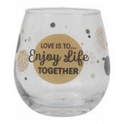 Kärlek är att... Njuta av livet tillsammans - Footless vinglas/ölglas/läskglas - 450 ml