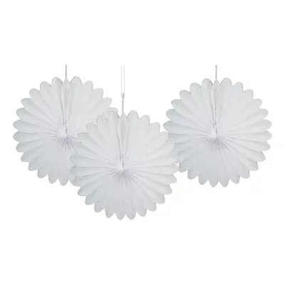 Pappersfjädrar Vita Mini Hängande Dekoration - 3-pack