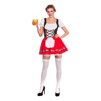 Oktoberfest Dirndl Röd Maskeraddräkt - Medium