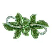 Hårspänne Blommor med Strass Grön Deluxe