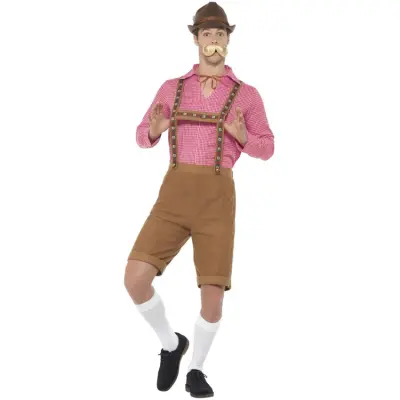 Oktoberfest/Tyrolerdräkt Röd&Brun XL