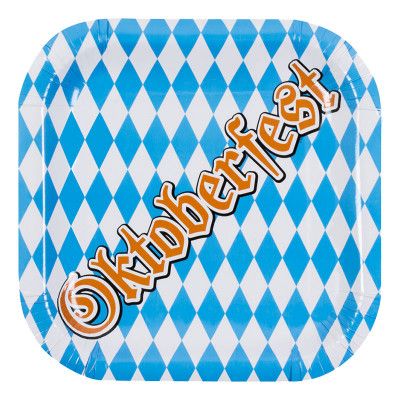 Papperstallrikar Kvadrat Oktoberfest - 6-pack