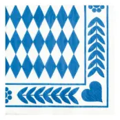 Servetter Blå Bayersk - 20-pack