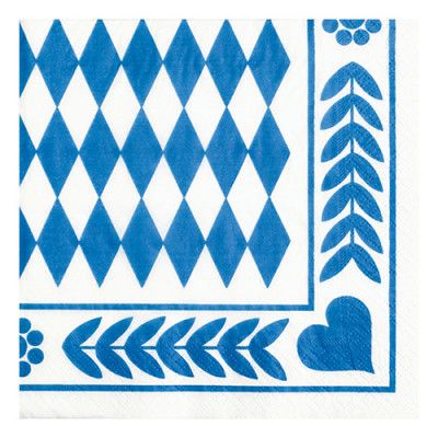 Servetter Blå Bayersk - 20-pack