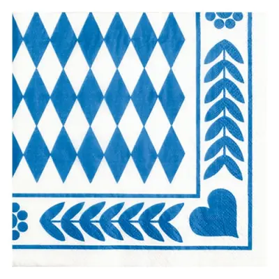 Servetter Blå Bayersk - 20-pack