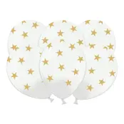 Ballonger Vita med Stjärnor - 6-pack