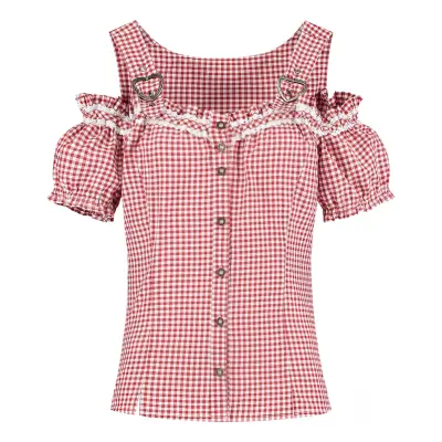 Oktoberfest Blus Röd/Rutig - 36