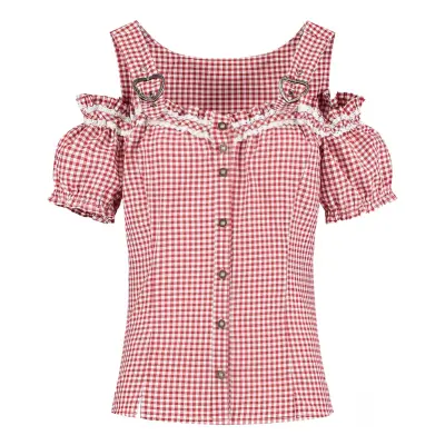 Oktoberfest Blus Röd/Rutig - 46