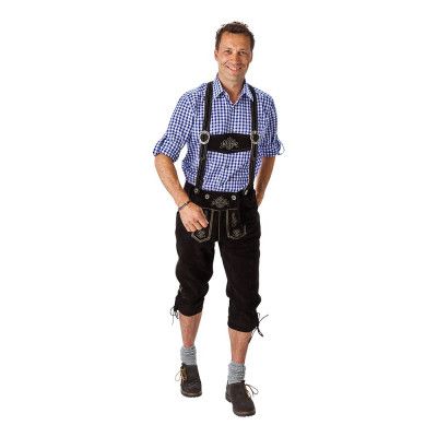 Oktoberfest Lederhosen Deluxe Svarta - 52
