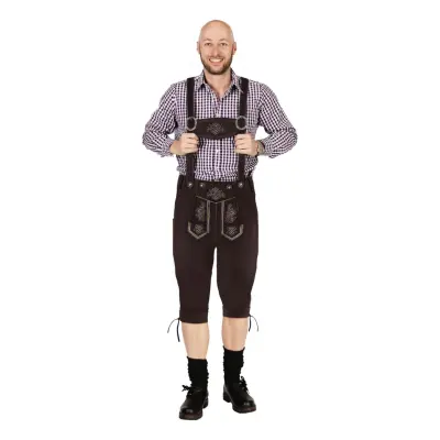 Oktoberfest Lederhosen Mörkbrun - 50