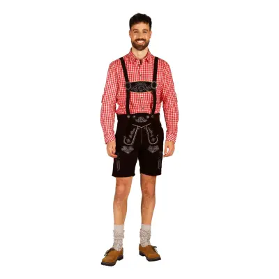 Oktoberfest Lederhosen Short Deluxe Mörkbrun - 62