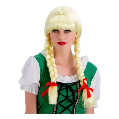Oktoberfest Blond Peruk med Flätor - One size