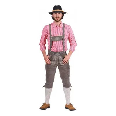 Oktoberfest Lederhosen Deluxe Grå - 48