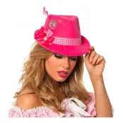 Tyrolerhatt Rosa med Rosett - One size