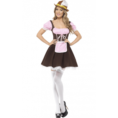 Barflicka Maskeraddräkt Kort Klänning - Oktoberfestbutiken