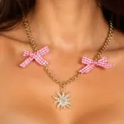 Halsband Dirndl Guld med Rosetter - One size