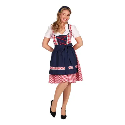 Oktoberfest Dirndl Edelweiss Röd/Vit Maskeraddräkt - XX-Large