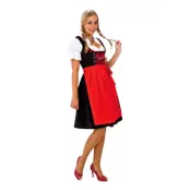 Oktoberfest Dirndl Svart/Röd Maskeraddräkt - X-Large