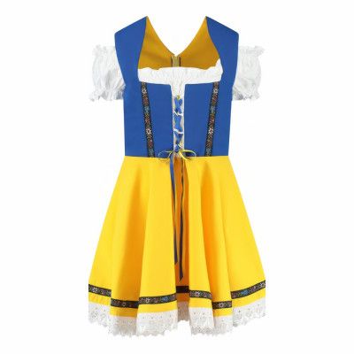 Oktoberfestklänning Dirndl Blå/Gul - 44